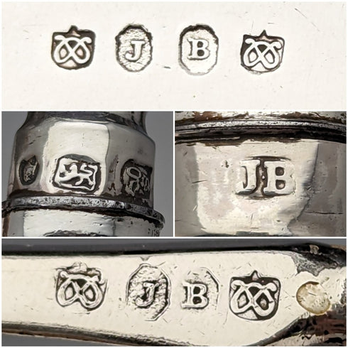 1830 年英國古董純銀手柄餐具 4 件套 John Rodgers & Sons